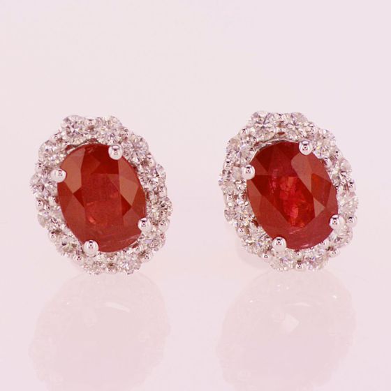 New 10mm Jewelry Natural ruby & Stud Earrings AAAYP 