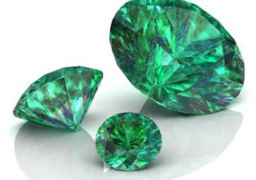 A emerald is green